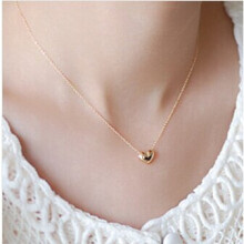 (gold) Tiny Heart Necklace Gold, Minimal Heart Necklace