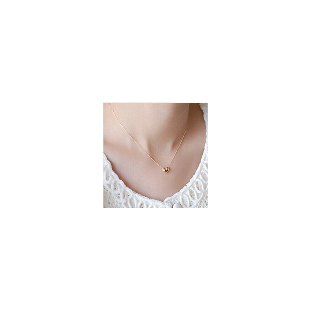 (gold) Tiny Heart Necklace Gold, Minimal Heart Necklace