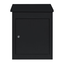 (Black) Parcel Post Drop Box Steel Lockable Wall Mount