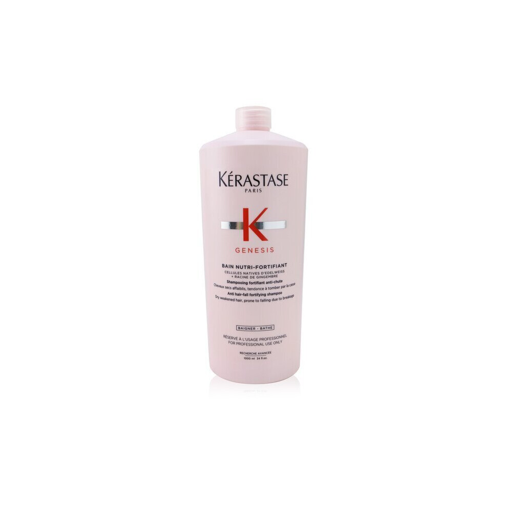 Kerastase Genesis Bain Nutri-Fortifiant Anti Hair-Fall Fortifying Shampoo For Dry/Weakened Hair - Lightweight Cleanse, 1000 Ml