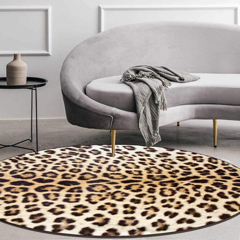 (100cm) Leopard Animal Living room Soft Non Slip  Mat Rug