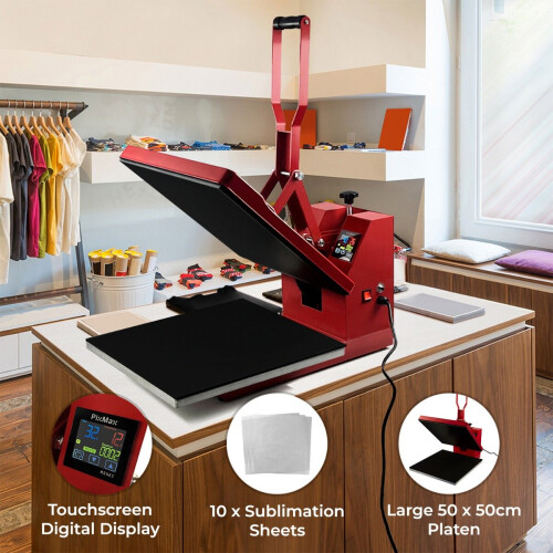 Heat Press Digital Transfer Machine Sublimation Printer 50x50cm Flat Clam Tshirt 1