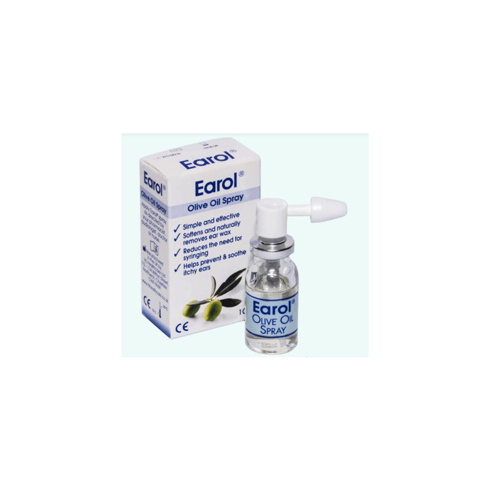 Earol Ear Wax Remover Olive Oil Spray Softens & Removes Ear Wax - 10Ml