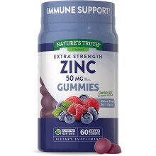 Nature's Truth, Extra Stark Zink, Naturlig blandad Bär, 50 mg, 60 Vegan Gummies