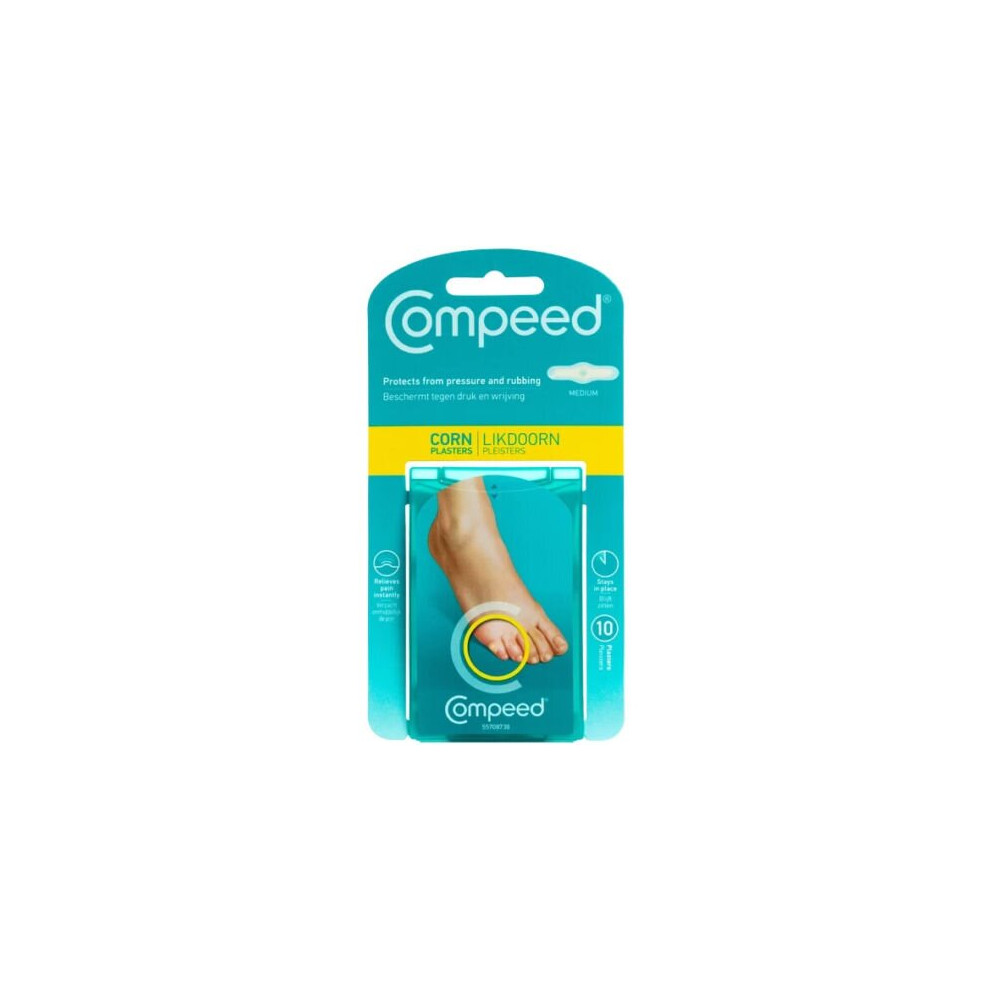 Compeed Corn Medium Size Plasters Hydrocolloid Foot Care - 10 Plasters