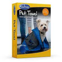 PawPride Pet Towel - Lightweight, Microfibre Cloth, Bath Time, Quick-Dry, Super Absorbent, Comfortable, Easy Clean, Machine Washable, Single-Pack