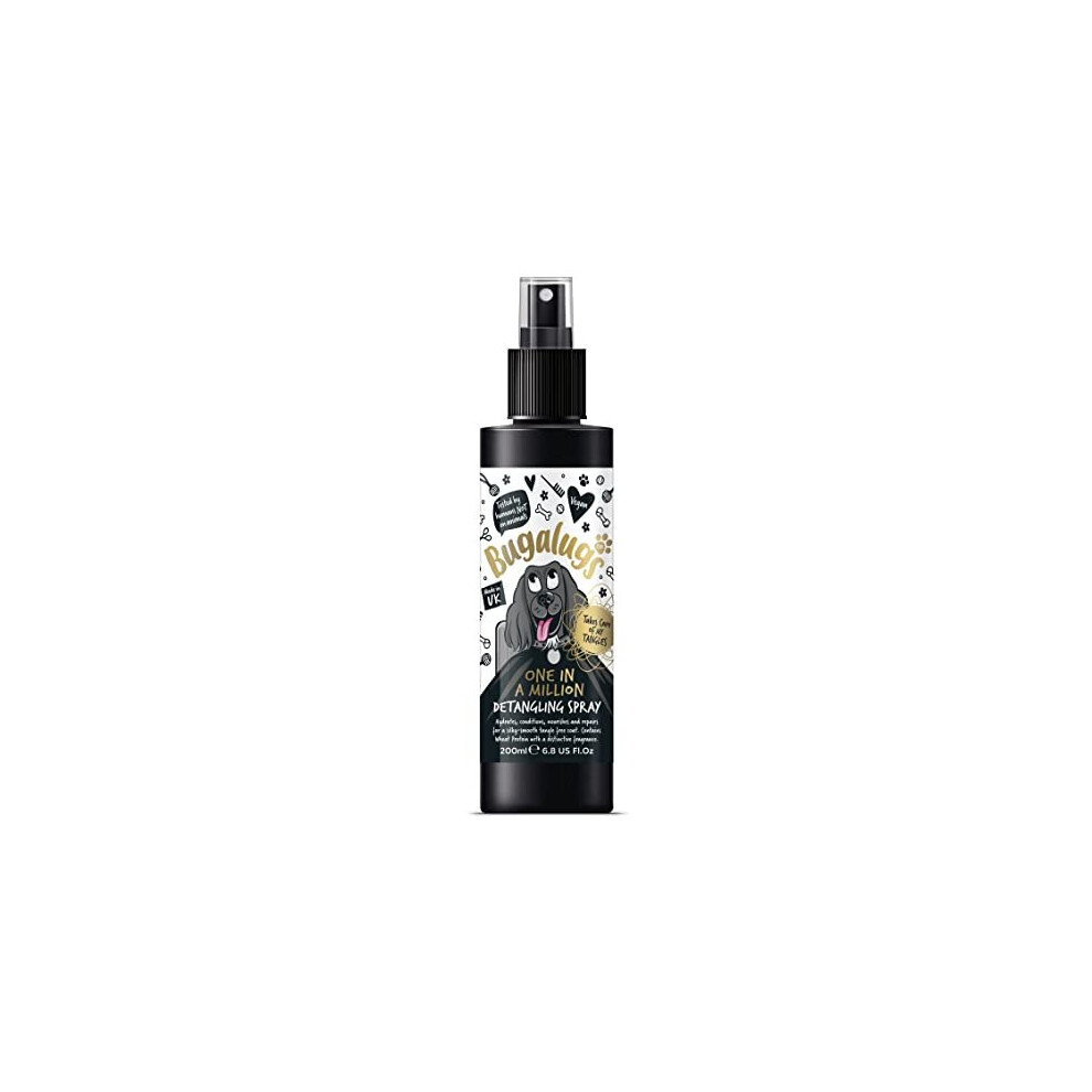 Bugalugs One In A Million Dog Detangler Spray – 3-In-1 Leave-In Conditioner, Baby Powder Scent, Vegan Wheat Protein, No-Rinse