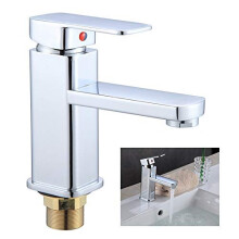 Monobloc Sink Mixer Tap, Bath Basin Mixer Tap, Waterfall Faucet Bathroom Hot and Cold Water Tap, Single Lever Washroom Sink Faucet, Chrome Brass