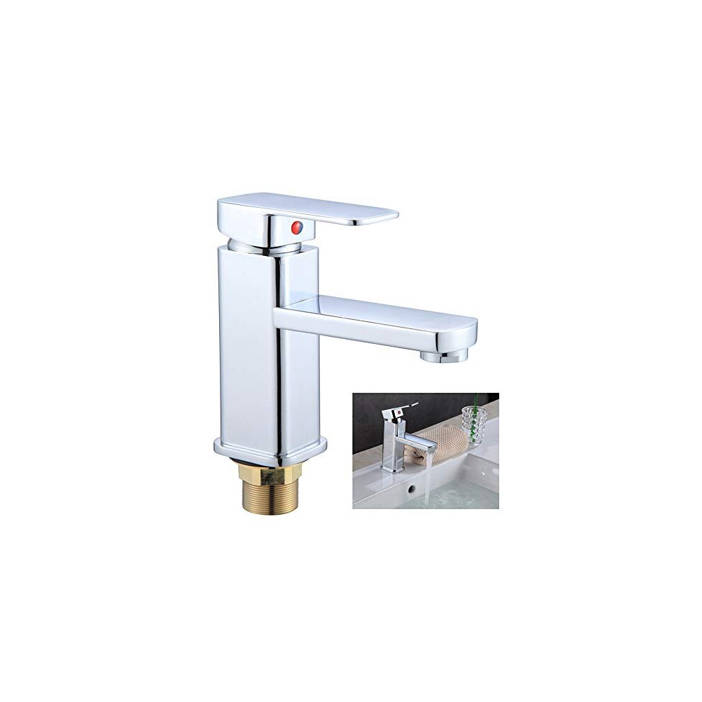 Monobloc Sink Mixer Tap, Bath Basin Mixer Tap, Waterfall Faucet Bathroom Hot And Cold Water Tap, Single Lever Washroom Sink Faucet, Chrome Brass 659521469034