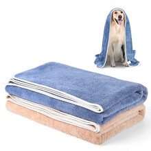 TAIYUNWEI Dog Towel, 2 PACK LARGE & SUPER Absorbent Microfibre Pet Towel, Microfiber Pet Bath Towel for Dogs Cats, Machine Washable & Dryable