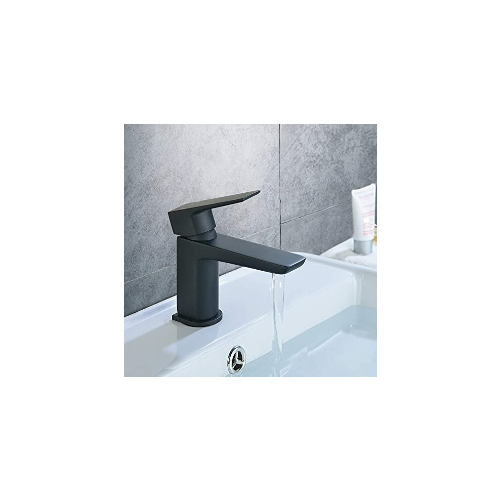 Kenson Bathroom Basin Sink Mono Mixer Black Matt Cloakroom Tap