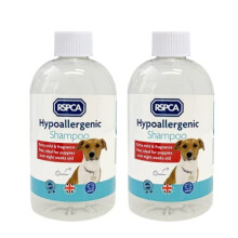 RSPCA 2 x 500ml Hypoallergenic dog shampoo - Safe for all dogs and puppies over 8 weeks old, Clear