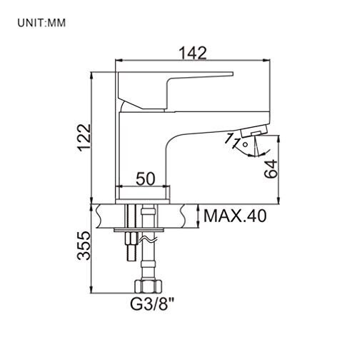 Ibergrif M11357 Star, Bathroom Mixer with water-saving Function, Basin Tap, Chrome 1