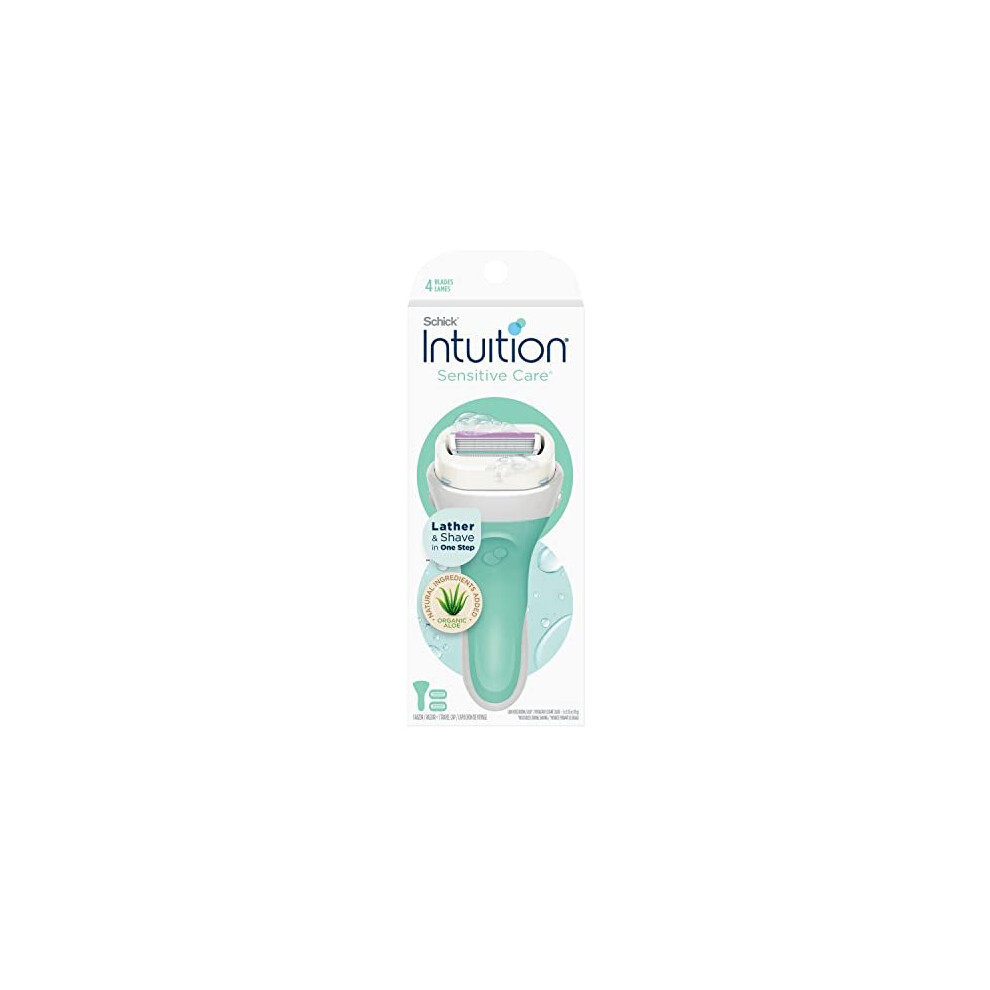 Schick Intuition Sensitive Care Razor For Women With 2 Moisturizing Razor Blade Refills With Natural Aloe