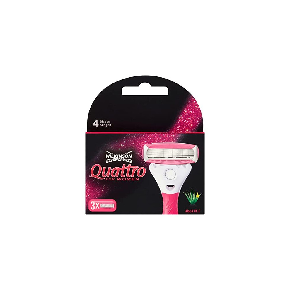 Wilkinson Sword Quattro for Women Razor Blades, 3 each