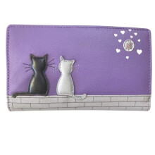 Midnight Cats Bifold Purse by Mala Leather (Purple)