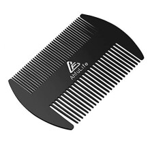 Metal Hair&Beard Comb - AhfuLife? EDC Credit Card Size Comb Perfect for Wallet and Pocket - Anti-Static Dual Action Beard Comb (Stainless Steel Comb -
