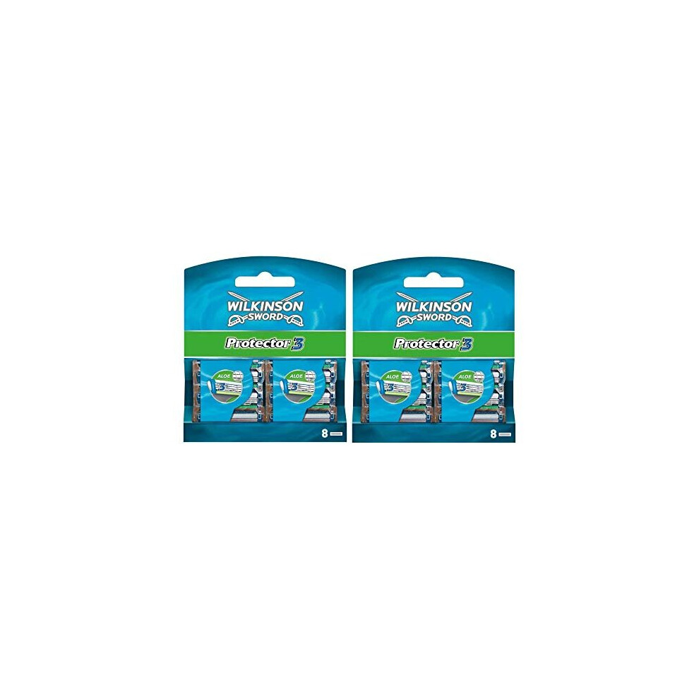 Wilkinson Sword Protector 3 - Pack of 16 Refills of 3 Razor Blades for Men, Conditioning Band with Aloe Vera-image-OPC-PBC7NFZ-NEW