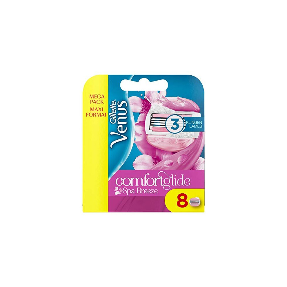 Gillette Venus ComfortGlide Spa Breeze Razor Blades Women, Pack of 8 