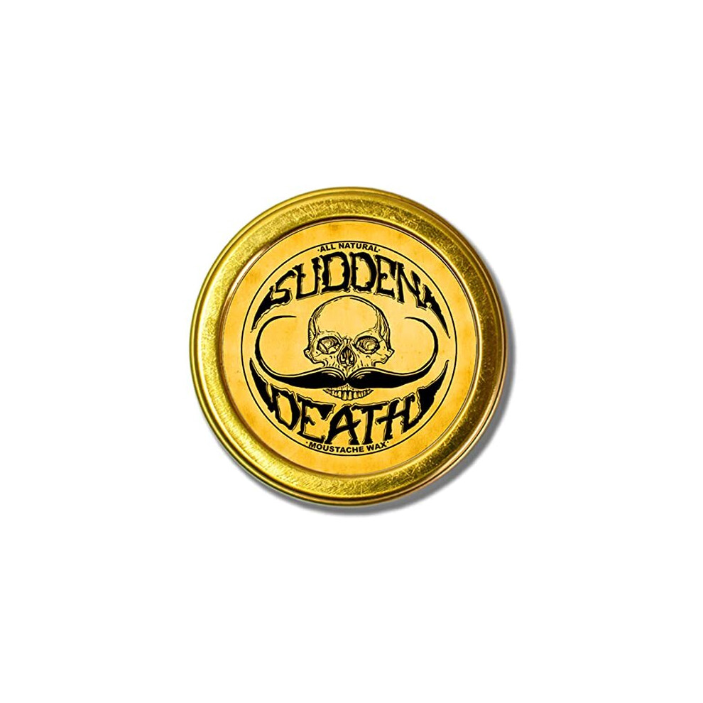The Vintage Grooming Co. Mustache Wax Strong Hold Grooming For Men - 1Oz Sudden Death Moustache & Beard Wax Tin - Perfect For Handlebar Mustaches By Death Grip