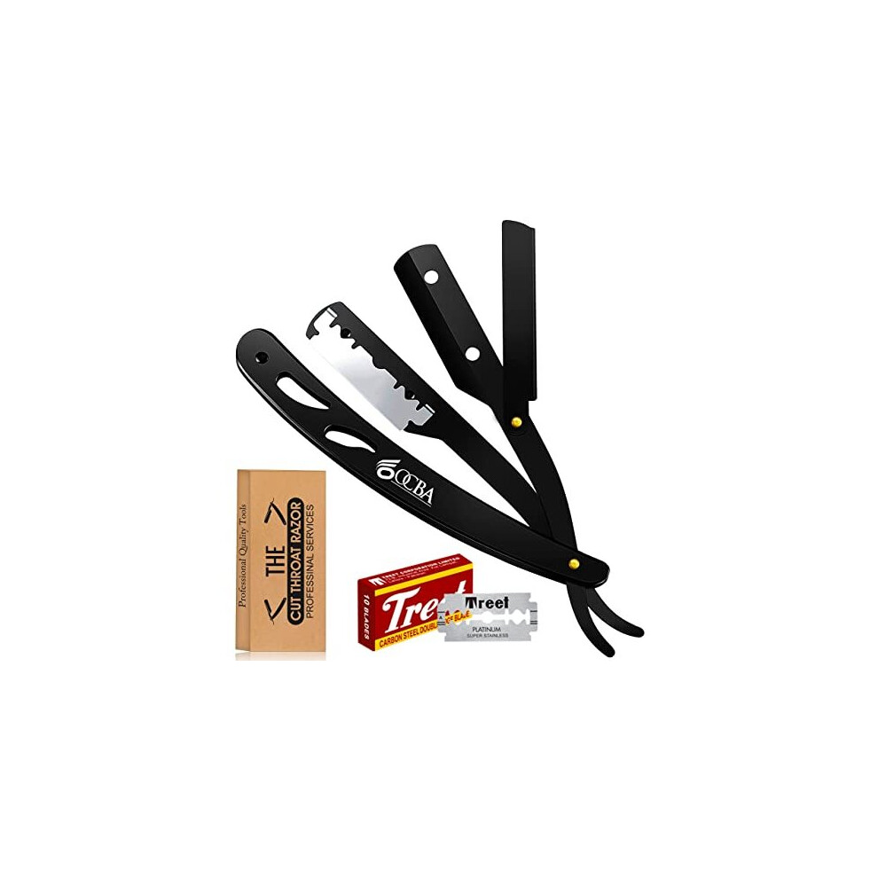 OCBA Barber Razor Wooden Shaving Razor Light Weight Razor Professional Barber Razor (Black Razor)-image-OPC-PBC7MYV-NEW