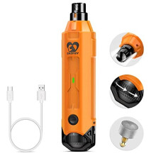 Casfuy 6-Speed Dog Nail Grinder - Newest Enhanced Pet Nail Grinder Super Quiet Rechargeable Electric Dog Nail Trimmer Painless Paws Grooming &