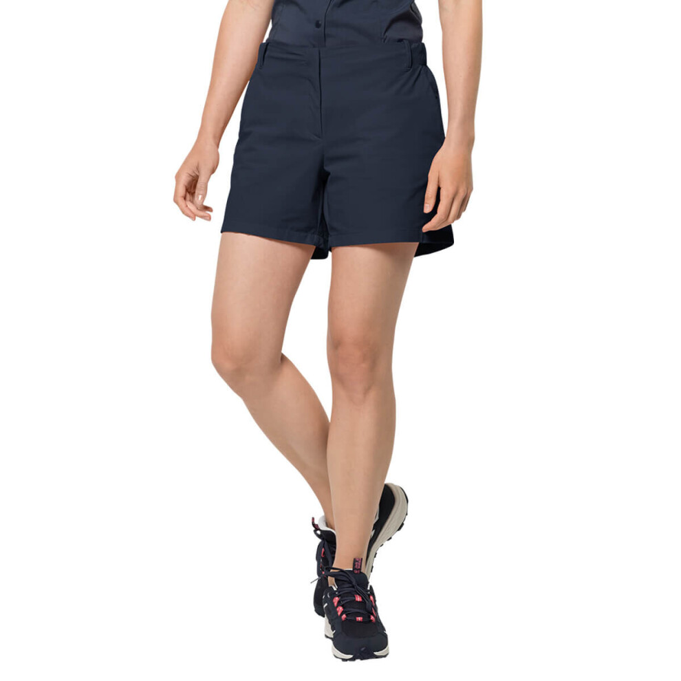 (XS, Night Blue) Jack Wolfskin Womens Pack & Go Moisture Wicking Quick Drying Hiking Shorts