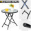 Costway Patio Folding Glass Side Table Portable Round Bistro Coffee Table 6