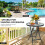 Costway Patio Folding Glass Side Table Portable Round Bistro Coffee Table 4