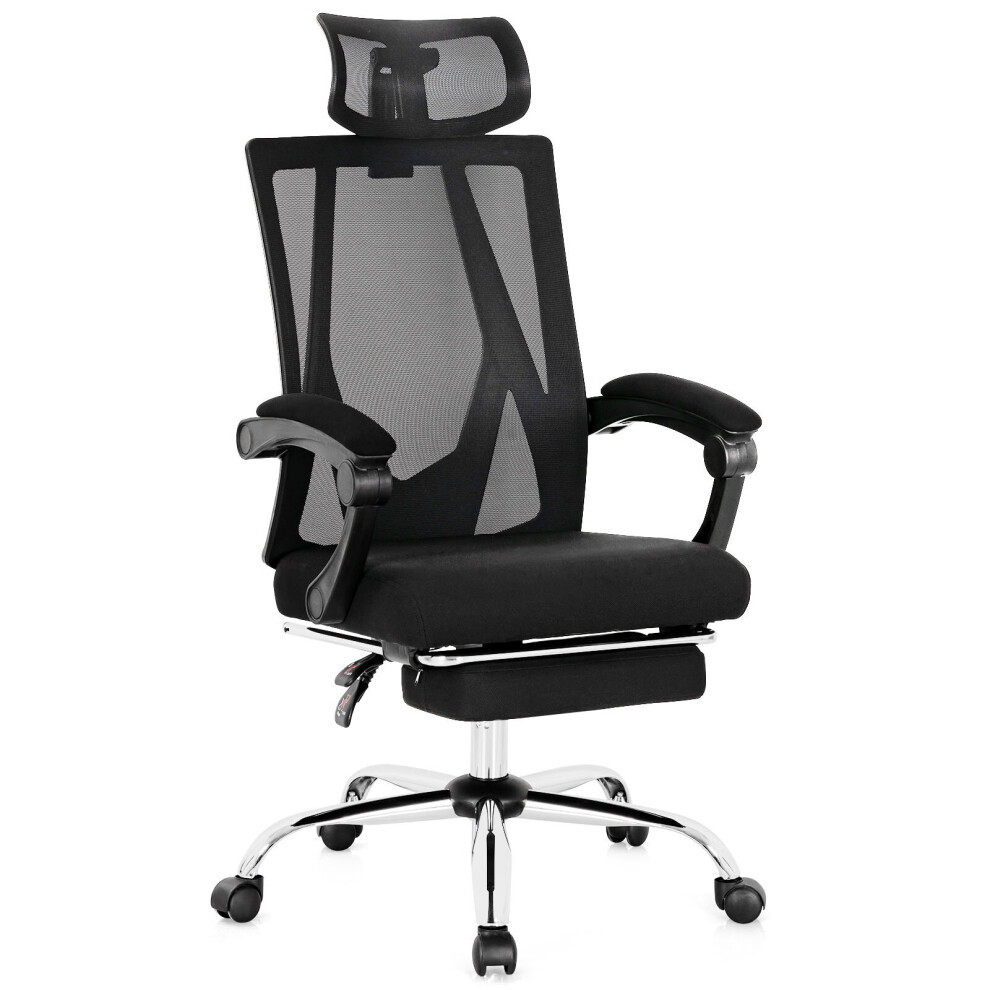 Ergonomic Office Chair w/Retractable Footrest High Back Swivel Chair
