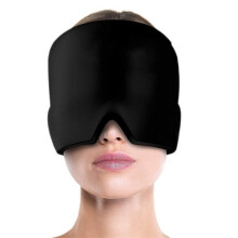 (Black) Ice Pack Migraine Hat Cold Therapy Headache Pain