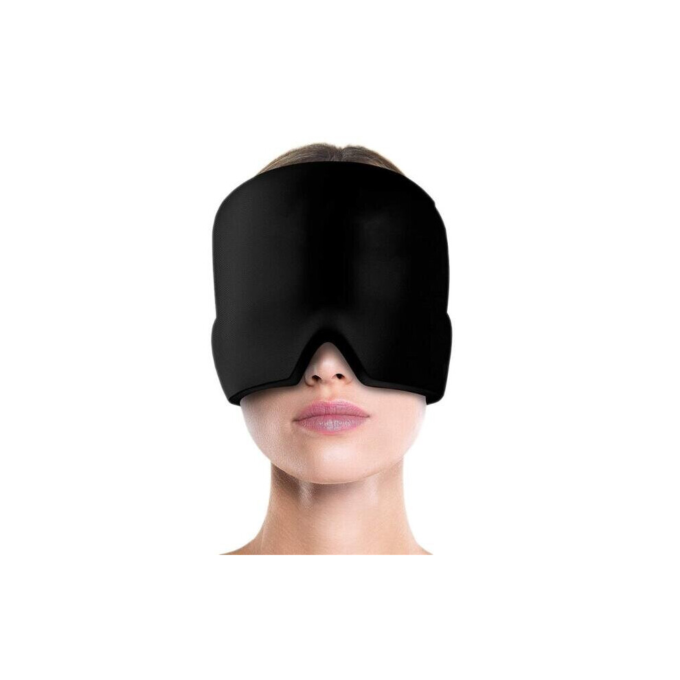 Vlio Black (Black) Ice Pack Migraine Hat Cold Therapy Headache Pain