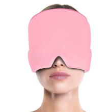 (Pink) Ice Pack Migraine Hat Cold Therapy Headache Pain