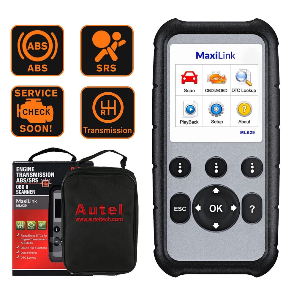 Autel MaxiLink ML629 OBD2 Scanner Car Diagnostic Scan Tool ABS SRS Engine Transmission Diagnoses