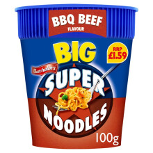 Batchelors Big Super Noodles BBQ Beef Flavour 100g (Pack of 8)