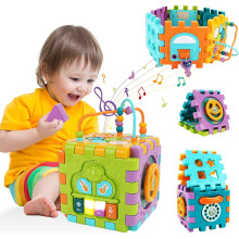 Activity Cube Baby Toys, 6 in 1 Musical Activity Cube Educational Toy with Music Lights and Piano Baby Toys 6-12 Months Plus, Toys for Kids