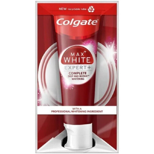 Colgate Max White Expert + Complete Whitening Toothpaste 75ml Helps