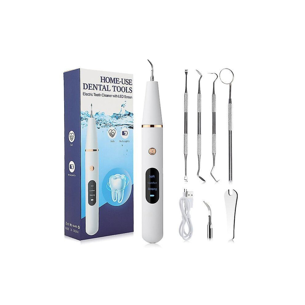 Light Teeth Cleaning Kit Ultrasonic Dental Calculus Scaler With 2 Cleaning Heads