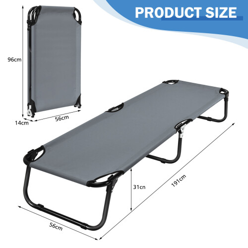 Casart 191cm Outdoor Fabric Sleeping Cot Portable Folding Camping Cot Bed 1