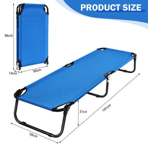 Casart 191cm Outdoor Fabric Sleeping Cot Portable Folding Camping Cot Bed 1