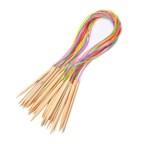 18pcs Bamboo Knitting Set Circular Circular Double Pointed Sock Needles