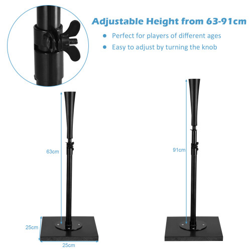 Casart Portable Baseball Batting Tee  Stand Height Adjustable Softball Tee 2