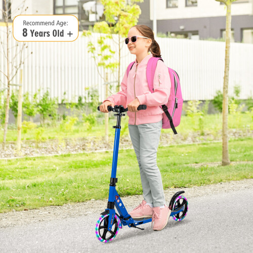 Casart Height-Adjustable Folding Kick Scooter for Kids LED Light-Up Scooter 1