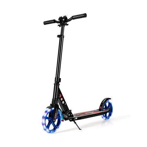 Casart Height-Adjustable Folding Kick Scooter for Kids LED Light-Up Scooter