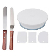 Cake Decorating Turntable 11"-24 nozzles-Mould-Pen-Spatula-Bags