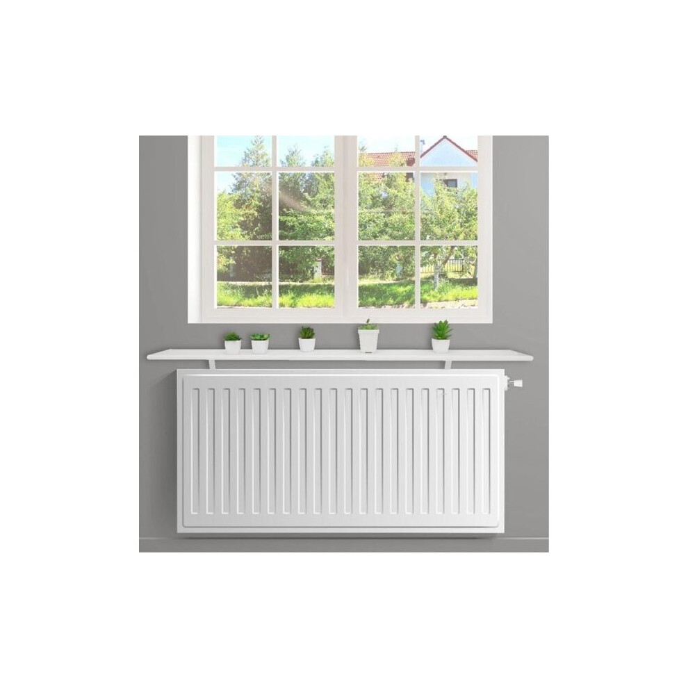 White Radiator Shelves, Including Easy Fit Brackets, Shelf sizes 120cm