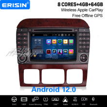 8-Core Android 12 Car Stereo Mercedes BENZ S/CL-Class W215 W220 64GB CarPlay DAB+ Satnav WiFi OBD2