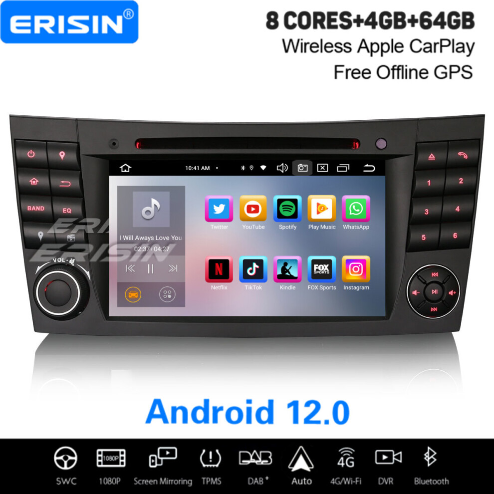 64GB 8-Core Android 12 Car Stereo Mercedes BENZ E/CLS/G-Class W211 W463 CarPlay DAB+ Satnav WiFi