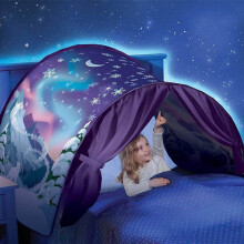 (Winter Wonderland) Summer Kids Dream Bed Mosquito Tents With Light Storage Pocket Children Night Sleeping Foldable Pop Up Mattress Tent Playhouse