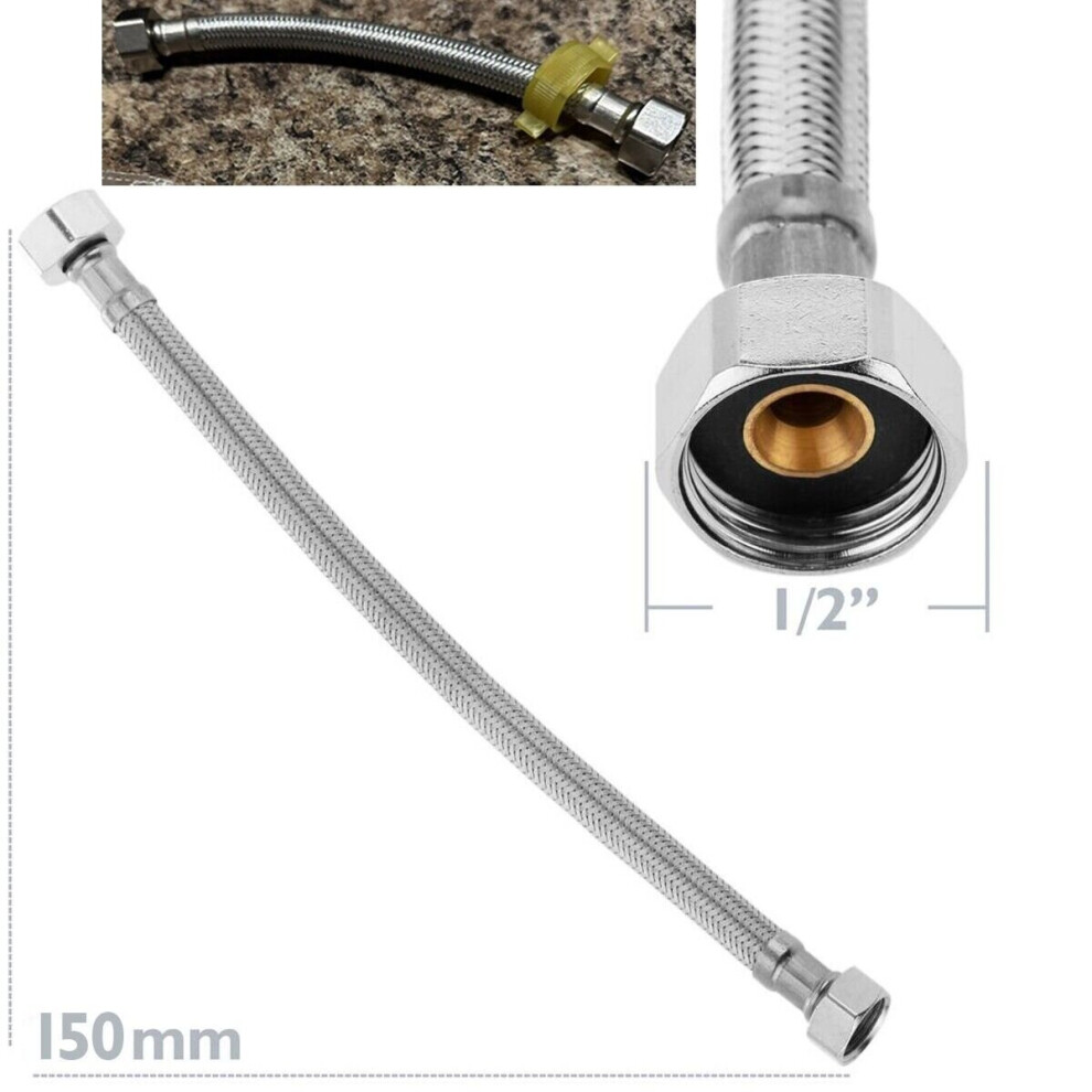 (1/2" X 150MM, 2) Basin Hose Pipe Flexible Tap Connectors Flexi Tails Monobloc Mixer Tap Pipes